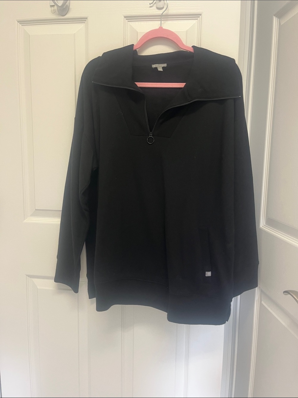 Talbots Black Quarter-Zip Pullover Jacket